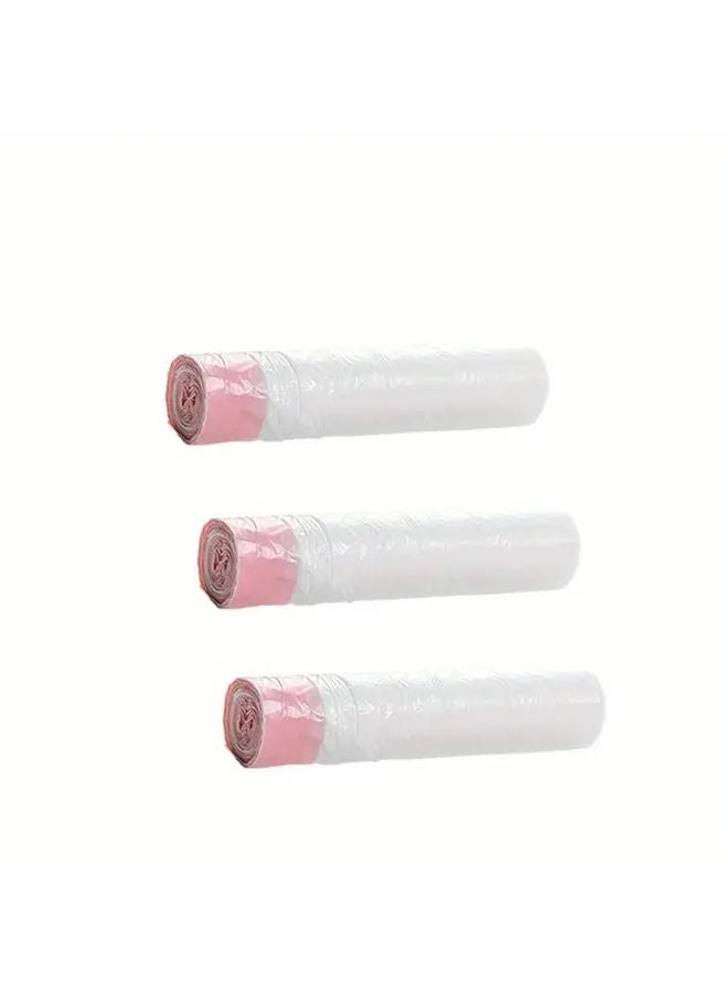 أكياس قمامة بيضاء صغيرة بسحاب 4 جالون 3 لفات 45 قطعة لكل لفة للحمام والمكتب - Image 4